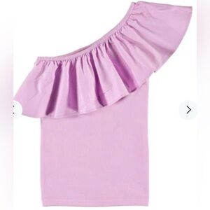 Molo Danish brand Rebecca organic cotton one shoulder top wisteria girls 110/116